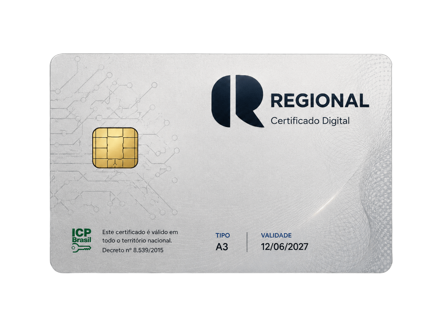 Cartão de certificado digital A3 da Regional
